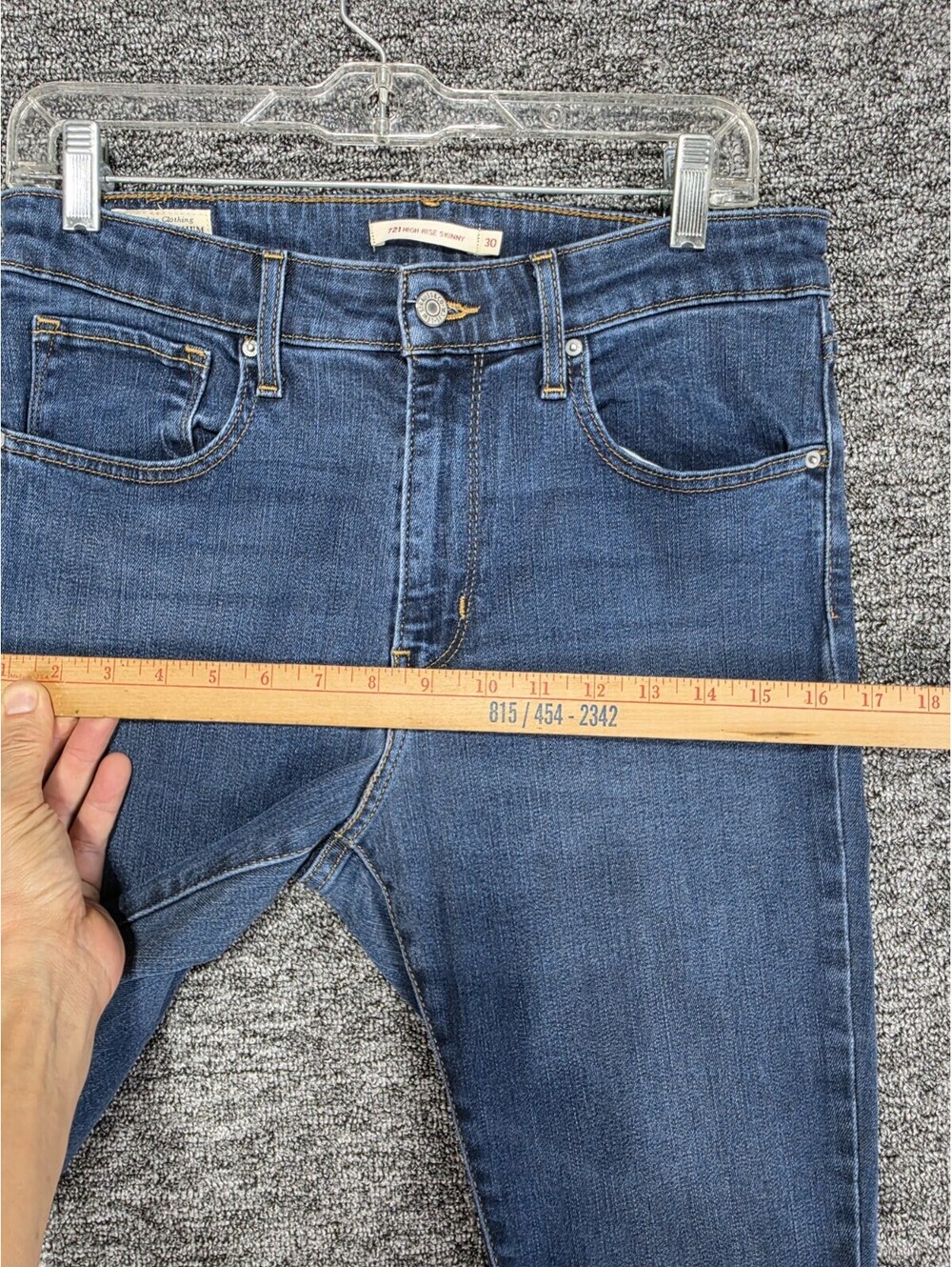 Levi's Women's Big Letter E Jeans 721 High Rise Skinny Size 30 - Picture 11 of 16